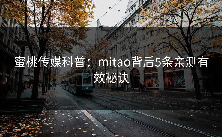 蜜桃传媒科普:mitao背后5条亲测有效秘诀 蜜桃传媒科普:mitao背后5条亲测有效秘诀