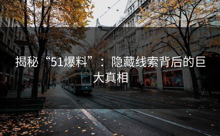 揭秘“51爆料”：隐藏线索背后的巨大真相